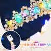 Yean Light Up Baroque Crown Rhinestone Tiara LED Gold Bridal