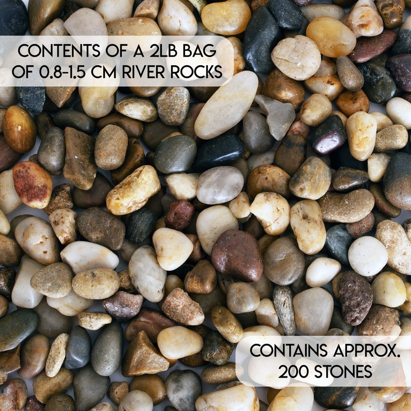 2 lbs Approx. 200 River Rocks Stones for Plants Pebbles
