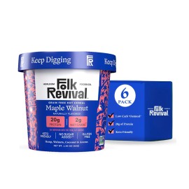 Folk Revival Maple Walnut Keto Oatmeal Cups Pack Of 6 High Protein Gluten Free Vegan Snack