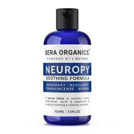 Neuropathy Nerve Relief Oil for Feet, Hands, and Legs – Soothing Blend with Frankincense, Myrrh, Peppermint, and Rosemary Essential Oils (100ml) – All-Natural, Made in The UK | Sera Organics