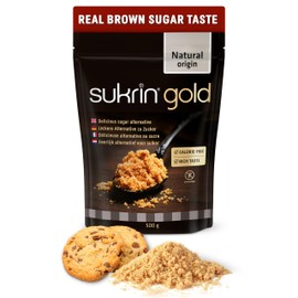 Sukrin Gold 500g Natural Sweetener, Sugar Free Brown Sugar Substitute, Zero Calorie Granulated Erythritol & Stevia Sweetener, Gluten Free Vegan Keto Sweeteners for Tea and Coffee, Baking