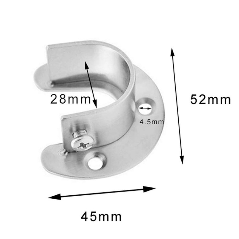 2 Pack Flange Rod Holder, Closet Rod Bracket End Supports