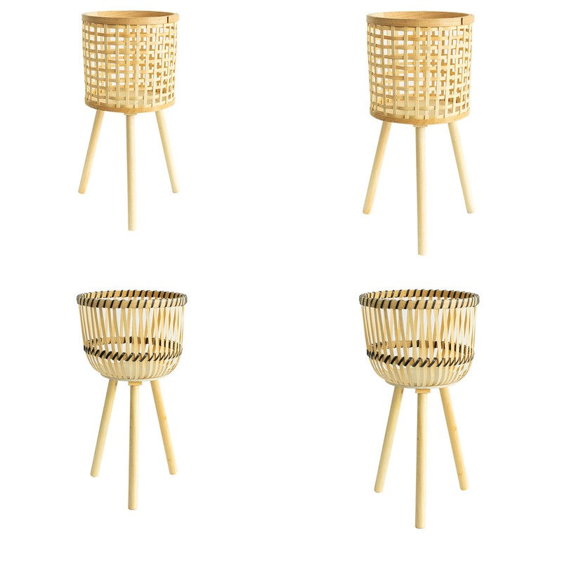 Woven Flower Pot Faux Rattan Planter High Living Room Floor