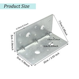 Gxeabg 6 PCS Corner Brace, Joint Right Angle Brackets, L Bracket Corner Brace, Carbon Steel Corner Brackets, Heavy Duty Corner Brace, 90 Degree Corner Fastener for Wood Furniture Cabinet Bed Chair