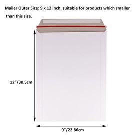zmybcpack 100 Pack 9X12 inch Self Seal Photo Document Mailers Stay Flat White Cardboard Envelopes White Photography Mailersfor CD, Photos, Document