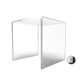 FixtureDisplays® One Riser Combo 5" Cube 3-Sided Clear Plexiglass Pedestal Lucite Acrylic Display Risers Jewelry Showcase Fixtures - 1/8" Thick 16905-5INCH
