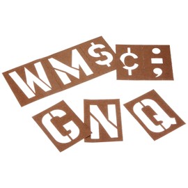 DURO 3330 Juego de plantillas de letras para tablero de aceite, café, 4 pulgadas