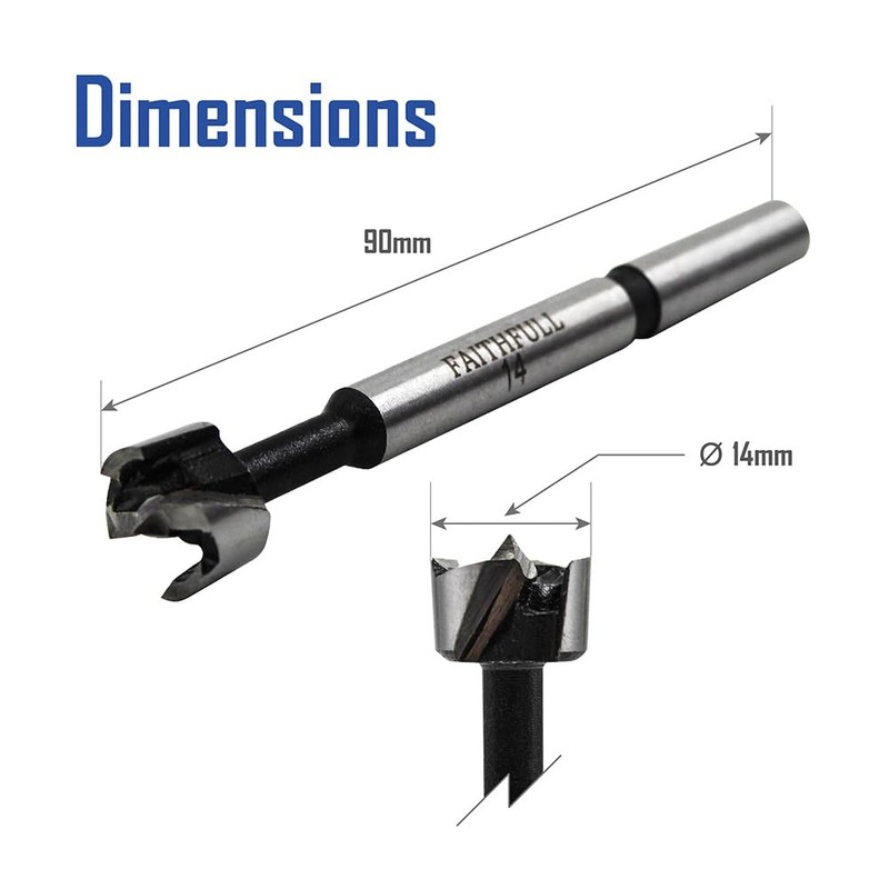 Faithfull FAIFOR14 Forstner Bit for Hardwood, Softwood, Drilling, Boring, Straight,