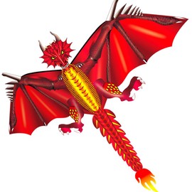 Dragon Kite for Kids and Adults Easy to Fly Kite with Tail for Beach Trip Park Family Outdoor Games and Activities