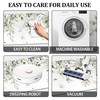 FNLNDO Sage Green Bathroom Rugs Long Leaf Bath Mats Eucalyptus