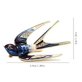 3 Piece Swallow Brooch, Women's Brooch Set Animal, Women's Vintage Brooch Pins, Suitable for Party, Dress Decoration, Dresses, Shirts, Jackets, Scarves (3 Colours)