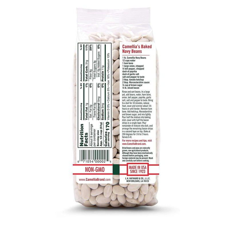 Camellia Brand Dried Navy (Pea) Beans, 1 Pound (Pack of