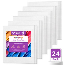 PUOPOSTY 24-Pack 5x7 in Canvas Boards for Painting – 100% Cotton Primed Art Supplies for Kids & Adults – Ideal for Acrylic, Oil, Watercolor & Tempera