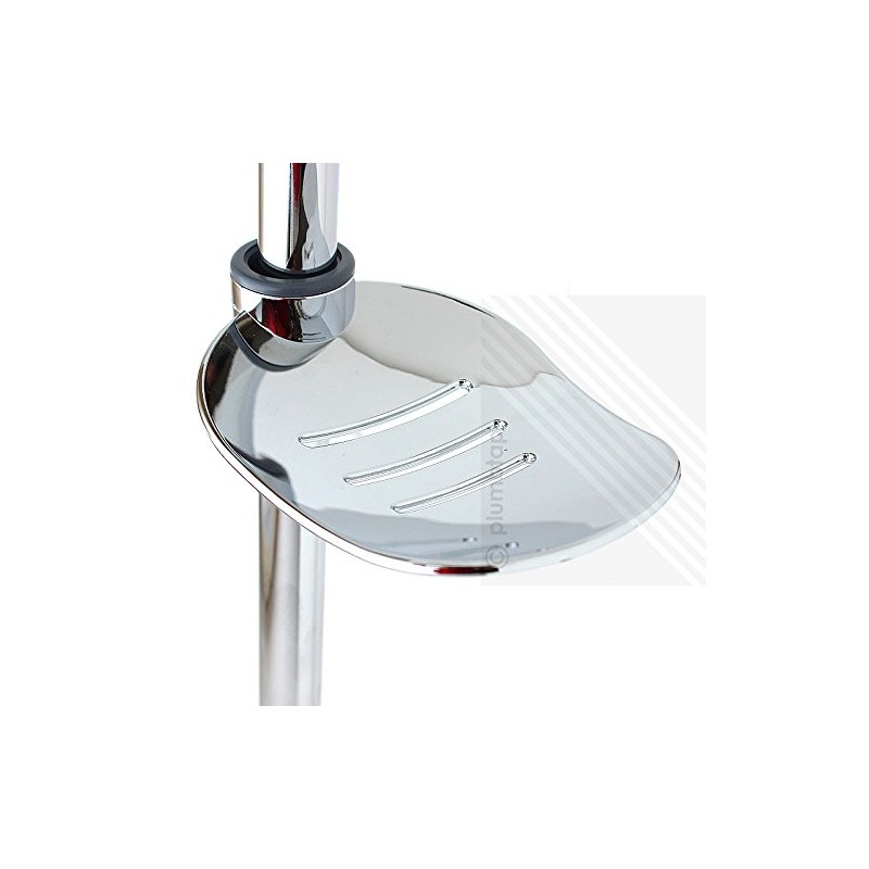 ECOSPA Large Chrome Plated ABS Soap Dish with Drainage Slots