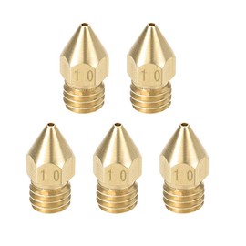 uxcell 5pcs 3D Printer Nozzle,Brass Nozzle 1mm,Extruder Print Head for Filament 1.75mm M6 3D Printer