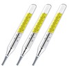 3 PK Glass Thermometer Mercury Free Clinic Thermometer Traditional Thermometer