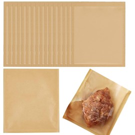 Bakbania 100 Pieces Bakery Bags with Front Window Grease Resistant Paper Bags 7.1x7.5 Inches Heat-Sealable Cookies Bags for Homemade Bread, Cookies and Pastries
