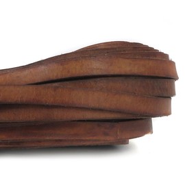 Leather strap, flat, 10 mm x 2.5 mmAntique brown., antique brown, 5 metres