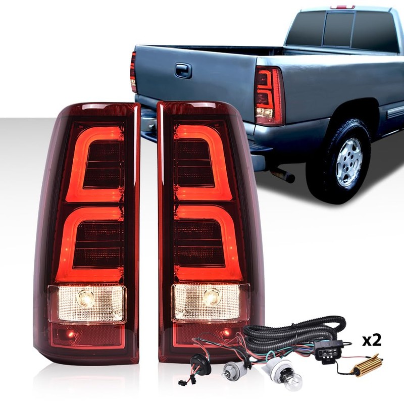 ALLGOOD LED Tail Lights w/Bulbs, Compatible with Chevy Silverado Pickup