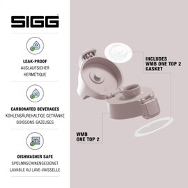 SIGG WMB ONE Top 2 Dusk Cap (One Size), Replacement Water Bottle, One-Handed & Leak-Proof Cap