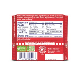 Ritter Sport Marzipan Dark Chocolate 100g - Pack of 6