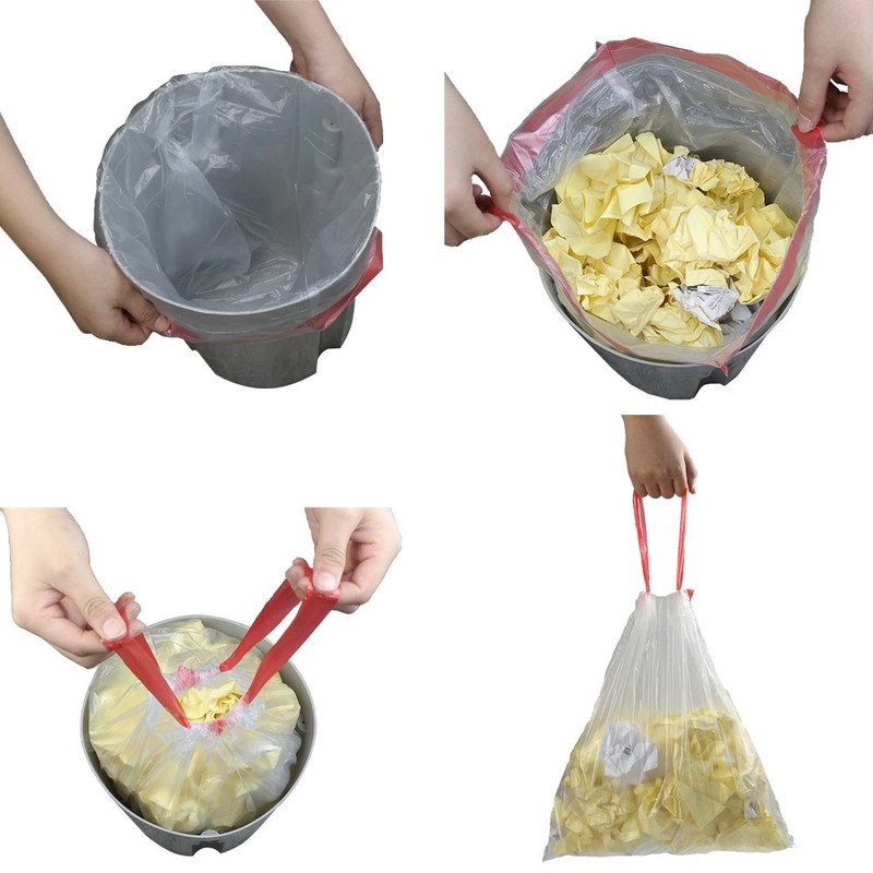 Eudokky 6L Rubbish Bags with Drawstring, Pack of 120
