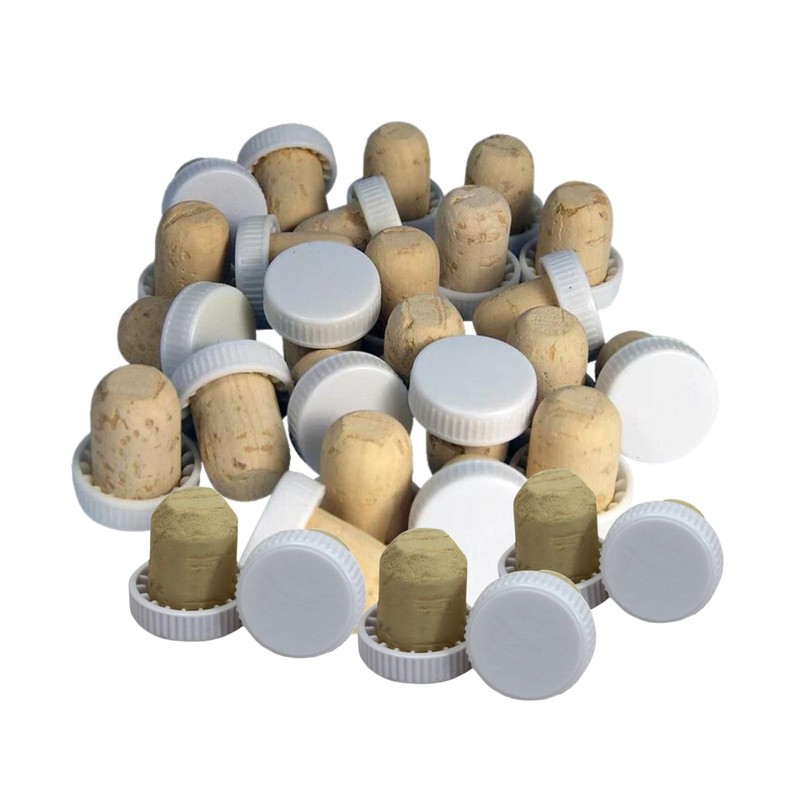 ALMOST OFF GRID White Plastic Topped Reusable Corks x30