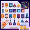 Space Rocket Magnetic Tiles Set, 58Pcs Magnatiles for Kids, Magnet