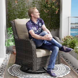 MeetLeisure Patio Furniture Cushions 22 x 22.5 x 3.5 Inch, Color Fastness Level 4, Water Resistant Outdoor Chair Seat & Back Cushions for Garden Balcony Furniture, Deck Couch Cushions, Beige