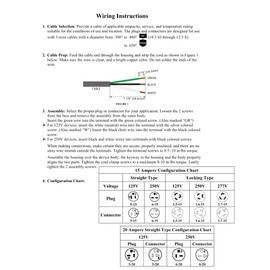 Twist-Lock NEMA L6-15P Replacement Connector Easy Assembly - Durable Nylon Construction - WBL615P - Rewireable
