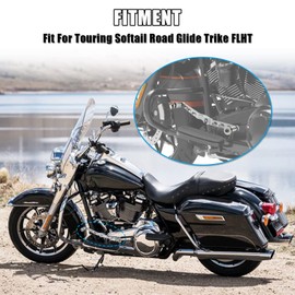 PSLER Heel Toe Gear Shift Lever, Aluminum Alloy Motorcycle Heel Shifter for FL Softail 1986-2017, Touring Road King 1988-2023 and Tri Glide 2008-2023, 2 Pieces Shifter Arms with Pegs, Chrome