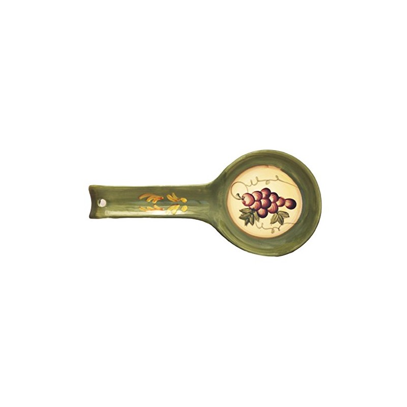 ACK Ceramic Spoon Rest (Grape),Cooking Spoon Holder for Kitchen Counter,