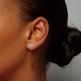 Cosol Silver Celtic Heart Stud Earrings, 925 Sterling Silver Hypoallergenic Tiny Love Heart Knot Irish Silver Studs Jewelry Gifts for Women Mom Daughter