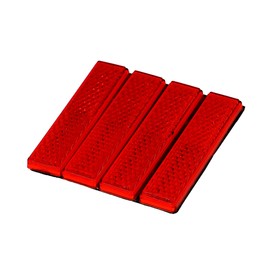 Amon 6963 Reflector (Red) Approx. 2.5 x 0.6 inches (64 x 15 mm), Thickness Approx. 0.2 inches (6 mm), 4 Pieces per Sheet
