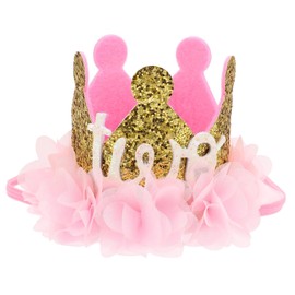 SUPVOX 1Pc Crown Headband for Elegant Decorative Hair Ornament for Birthday Parties Lightweight and Portable Tulle Design Photo Prop