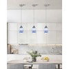 karyfine Dark Blue Glass Mini Pendant Lights for Kitchen Island