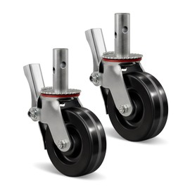 FOVERSWIVE 6"x2" Scaffolding Wheels, Phenolic Wheel Stem Casters Wheels- Dual Locking Swivel Caster 360 Degrees Industrial Casters 900LBS Capacity Per Wheel (2 Brake)