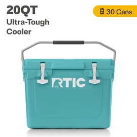 RTIC 20 QT Ultra-Tough Cooler Hard Insulated Portable Ice Chest Box for Beach, Drink, Beverage, Camping, Picnic, Fishing, Boat, Barbecue, Lagoon
