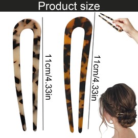 2 Pieces French Hair Clips U Shaped Hair Clips Large French Twist Hair Clips for Women Styling Hair Accessories
