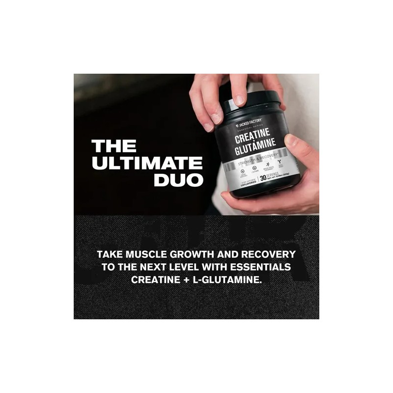 Jacked Factory Creatine Y Glutamine, 30 Porciones Sin Sabor