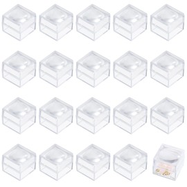 CHGCRAFT 20pcs Magnifying Display Box Diamond Gemstone Display Case Transparent Plastic Diamond Jewelry Boxes