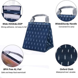 GOTONE 2 Pack Insulated Lunch Bags, Work Travel Picnic School Bento Lunch Bag - Durable & Waterproof Lunch Organizer Lunch Tote For Men, Women and Kids(Dark Blue, Green)