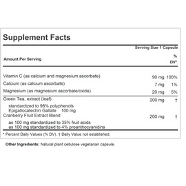 ANDREW LESSMAN Green Tea EGCG & Cranberry 60 Capsules - Standardized for Catechins and Polyphenols. Helps Protect Tissues, Organs and Systems Throughout The Body. Powerful Anti-oxidant Support