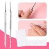 2 PCS Nail Cuticle Pusher Scraper, Silver Dual Ended Cuticle
