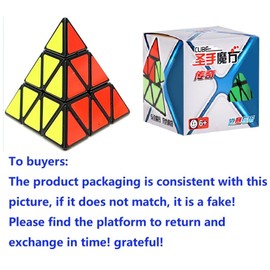 3x3x3 Pyramid Magic Speed Cube Triangle 3D Puzzle Cube Black for Kids and Adults by SHUYUE