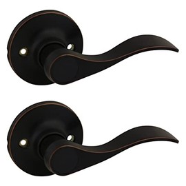 Cosmas 80 Series Oil Rubbed Bronze Right Hand Non Turning Dummy Door Lever for Closet Doors (Non-Functioning), 2 Pack