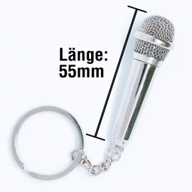 Keyring Microphone Retro Metal with Small Secret Compartment, silver