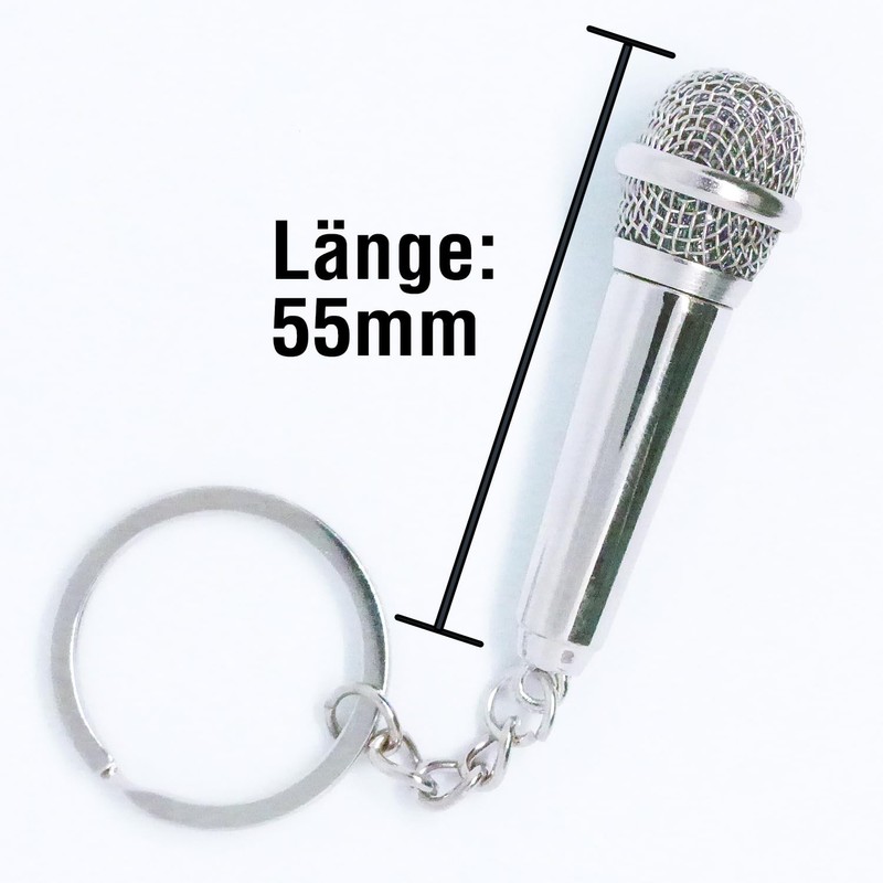 Keyring Microphone Retro Metal with Small Secret Compartment, silver