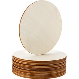 Boao Unfinished Wood Circle Round Wood Pieces Blank Round Ornaments Wooden Cutouts for DIY Craft Project, Decoration, Laser Engraving Carving, 1/8 Inch Thickness (5 Inch Diameter, 15 Pieces)