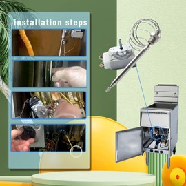 1175 Thermostat RX-1-36, 60125401 Thermostat for Fryer 1/4" Mpt Stuff Box Compatible with Pitco 60125401 fit for Royal Range 3113, Deep Fryer Thermostat 200-400F